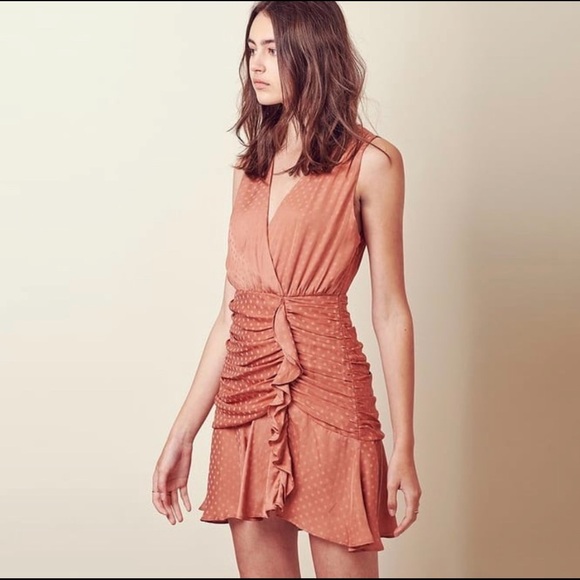 NWT- Storia Coral Polka Dot Dress Womens Size Small - Picture 1 of 9